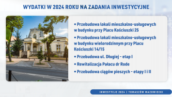 Inwestycje w Tomaszowie na 2024 rok! 