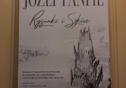 Na zdjęciu plakat wystawy rysunków i szkiców Józefa Panfila